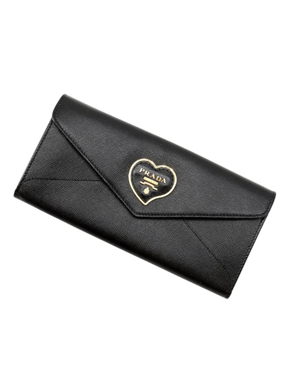 Prada Wallet Saffiano Leather Valentine's Day Limited Black